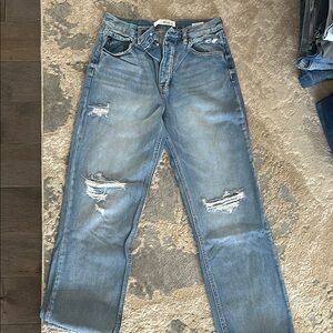 KanCan Blue Boyfriend Jeans Distressed Relaxed Fit